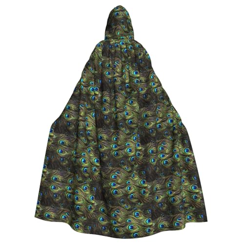 DIEzig Kapuzenumhang mit frischem Pfauen-Druck, Erwachsenen-Karneval, Partyzubehör, Halloween-Umhang, ideal für Cosplay-Bühnenveranstaltungen von DIEzig
