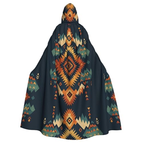 DIEzig Kapuzenumhang mit geometrischem Tribes-Druck, Erwachsenen-Karneval, Partyzubehör, Halloween-Umhang, ideal für Cosplay-Bühnenveranstaltungen von DIEzig