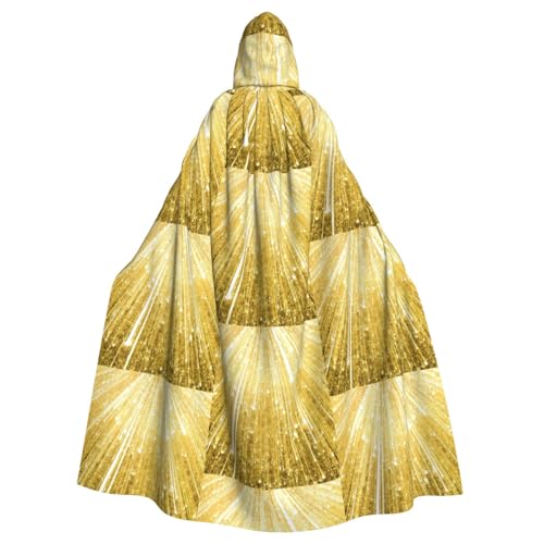 DIEzig Kapuzenumhang mit goldfarbenem Glitzer-Aufdruck, Erwachsenen-Kostüm, Partyzubehör, Halloween-Umhang, ideal für Cosplay-Bühnenveranstaltungen von DIEzig