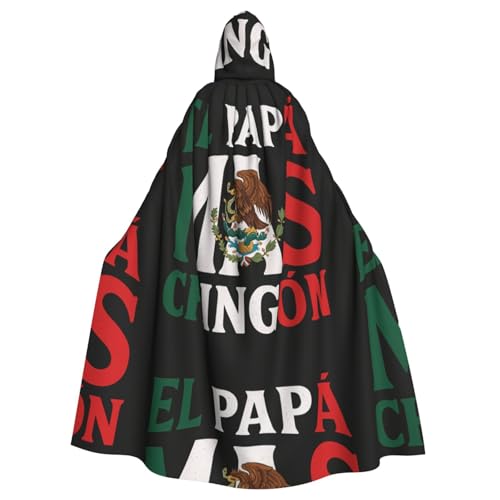 DIEzig Kapuzenumhang mit mexikanischem Inspirationsdruck, für Erwachsene, Karneval, Party, Halloween, ideal für Cosplay, Bühnenveranstaltungen von DIEzig