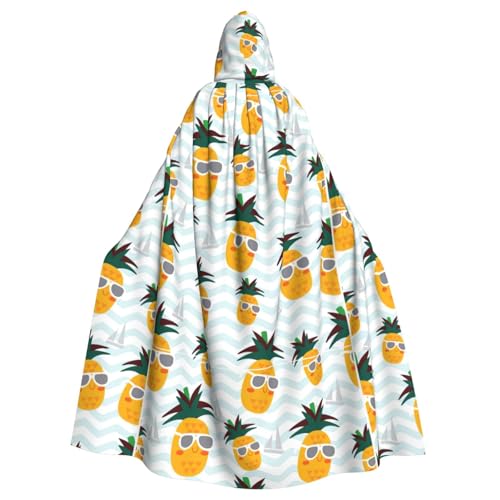 DIEzig Kapuzenumhang mit süßem Ananas-Druck, Erwachsenen-Karneval, Partyzubehör, Halloween-Umhang, ideal für Cosplay-Bühnenveranstaltungen von DIEzig