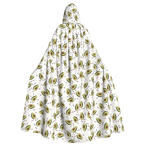 DIEzig Lustiger Kapuzenumhang mit Cartoon-Avocados, Erwachsenen-Karneval, Partyzubehör, Halloween-Umhang, ideal für Cosplay-Bühnenveranstaltungen von DIEzig