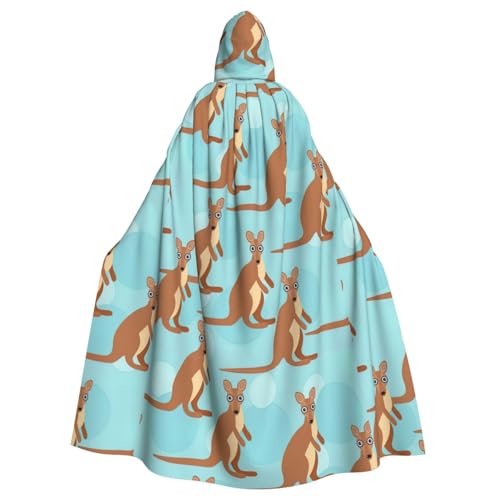 DIEzig Lustiger Kapuzenumhang mit Känguru-Zoo-Druck, Erwachsenen-Karneval, Partyzubehör, Halloween-Umhang, ideal für Cosplay-Bühnenveranstaltungen von DIEzig