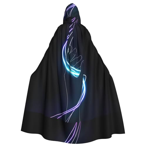 DIEzig Neon-HD-Umhang mit Kapuze, Handdruck, Erwachsenen-Karneval, Partyzubehör, Halloween-Umhang, ideal für Cosplay-Bühnenveranstaltungen von DIEzig