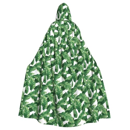 DIEzig Niedlicher Umhang mit grünen Palmenblättern, Kapuzenumhang, Erwachsenen-Karneval, Partyzubehör, Halloween-Umhang, ideal für Cosplay-Bühnenveranstaltungen von DIEzig