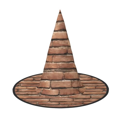 DIEzig Old Brick Wall Halloween Hexenhut für Frauen Faltbare Halloween Hüte für Party Cosplay Kostüm Zubehör von DIEzig