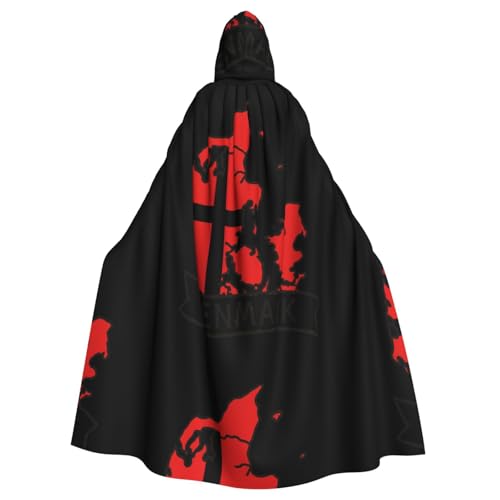 DIEzig Umhang mit Dänemark-Karten-Druck, Kapuzenumhang für Erwachsene, Karneval, Partyzubehör, Halloween-Umhang, ideal für Cosplay-Bühnenveranstaltungen DIEzig Umhang mit Dänemark-Karten-Druck, Kapuzenumhang für Erwachsene, Karneval, Partyzubehör, Halloween-Umhang, ideal für Cosplay-Bühnenveranstaltungen von DIEzig