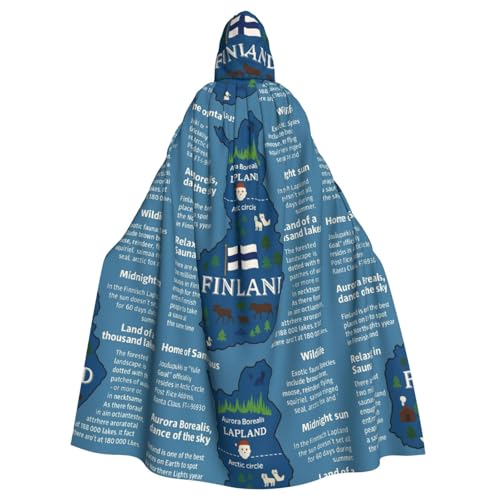 DIEzig Umhang mit Finnland-Karte mit verschiedenen Aufdrucken, Kapuzenumhang, Erwachsenen-Karneval, Partyzubehör, Halloween-Umhang, ideal für Cosplay-Bühnenveranstaltungen DIEzig Umhang mit Finnland-Karte mit verschiedenen Aufdrucken, Kapuzenumhang, Erwachsenen-Karneval, Partyzubehör, Halloween-Umhang, ideal für Cosplay-Bühnenveranstaltungen von DIEzig