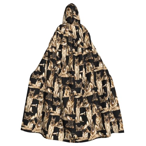 DIEzig Umhang mit Kapuze, Motiv: Deutscher Schäferhund, Erwachsenen-Karneval, Partyzubehör, Halloween-Umhang, ideal für Cosplay-Bühnenveranstaltungen von DIEzig