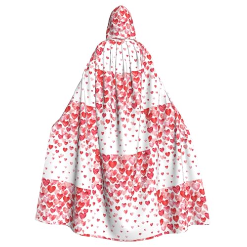 DIEzig Umhang mit Kapuze mit roten Herzen, für Erwachsene, Karneval, Party, Halloween, ideal für Cosplay-Bühnenveranstaltungen von DIEzig