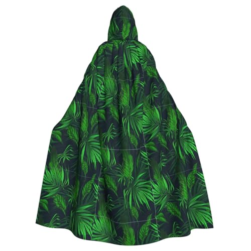 DIEzig Umhang mit Kapuze und tropischem Pflanzendruck, für Erwachsene, Karneval, Party, Halloween, ideal für Cosplay-Bühnenveranstaltungen von DIEzig