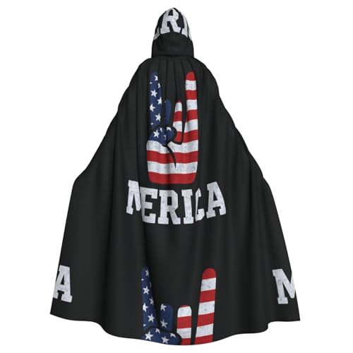 DIEzig Umhang mit amerikanischer Flagge, mit Gesten, Kapuzenumhang, für Erwachsene, Karneval, Party, Halloween, Umhang, ideal für Cosplay-Bühnenveranstaltungen DIEzig Umhang mit amerikanischer Flagge, mit Gesten, Kapuzenumhang, für Erwachsene, Karneval, Party, Halloween, Umhang, ideal für Cosplay-Bühnenveranstaltungen von DIEzig