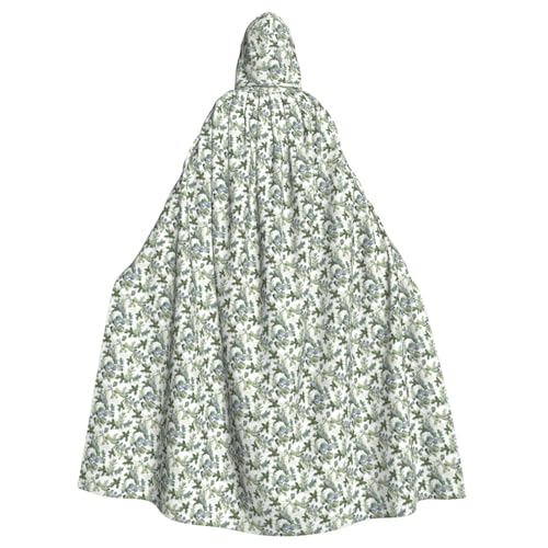 DIEzig Umhang mit grüner Eukalyptusblätter, Kapuzenumhang, Erwachsenen-Karneval, Partyzubehör, Halloween-Umhang, ideal für Cosplay-Bühnenveranstaltungen von DIEzig
