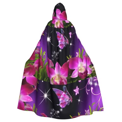 DIEzig Umhang mit rosa Blumen und Kapuze, für Erwachsene, Karneval, Party, Halloween, ideal für Cosplay-Bühnenveranstaltungen von DIEzig
