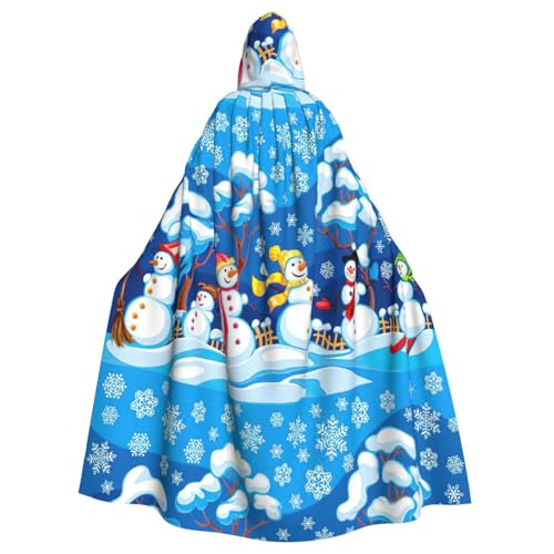 DIEzig Winter-Umhang mit Schneemann-Aufdruck, Kapuzenumhang für Erwachsene, Karneval, Party, Halloween, ideal für Cosplay-Bühnenveranstaltungen von DIEzig