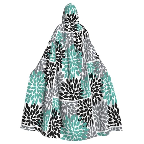 Kapuzenumhang mit Dahlien-Blumendruck, Erwachsenen-Karneval, Partyzubehör, Halloween-Umhang, ideal für Cosplay-Bühnenveranstaltungen Kapuzenumhang mit Dahlien-Blumendruck, Erwachsenen-Karneval, Partyzubehör, Halloween-Umhang, ideal für Cosplay-Bühnenveranstaltungen von DIEzig