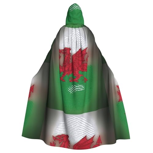 Kapuzenumhang mit walisischem Drachen-Druck, Erwachsenen-Karneval, Partyzubehör, Halloween-Umhang, ideal für Cosplay-Bühnenveranstaltungen Kapuzenumhang mit walisischem Drachen-Druck, Erwachsenen-Karneval, Partyzubehör, Halloween-Umhang, ideal für Cosplay-Bühnenveranstaltungen von DIEzig
