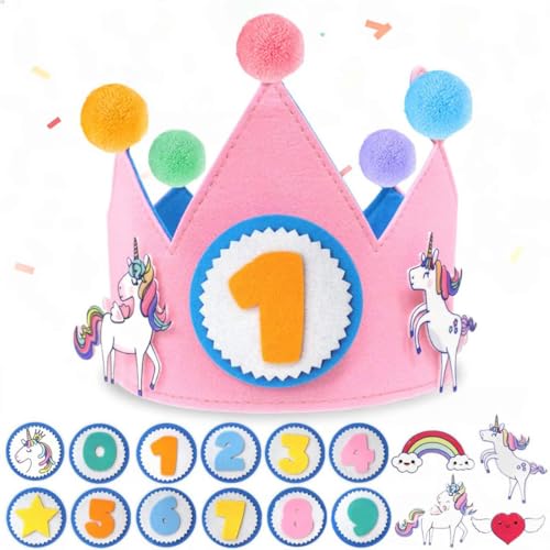 DIFLAX Geburtstagskrone Mädchen Einhorn – Klett-Buttons mit Austauschbare Nummern – Wendbare Krone Geburtstag Mädchen, Krone Geburtstag, Krone Kindergeburtstag, Party Deko Hut für Mädchen DIFLAX Geburtstagskrone Mädchen Einhorn – Klett-Buttons mit Austauschbare Nummern – Wendbare Krone Geburtstag Mädchen, Krone Geburtstag, Krone Kindergeburtstag, Party Deko Hut für Mädchen von DIFLAX