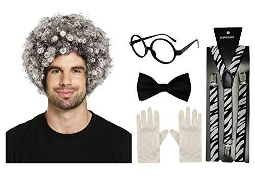 DIGITAL SPOT Damen-Perücke, Fliege, verrückter Wissenschaftler, Brille, Handschuh-Set, Party-Zubehör, Einheitsgröße DIGITAL SPOT Damen-Perücke, Fliege, verrückter Wissenschaftler, Brille, Handschuh-Set, Party-Zubehör, Einheitsgröße von DIGITAL SPOT