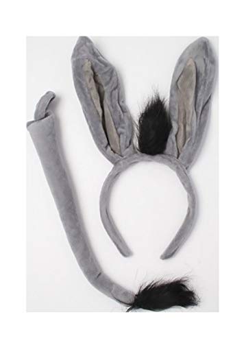 DIGITAL SPOT Kinder Geburtstag Party Stirnbänder Jungen Löwe Affe Ohren Stirnband Mädchen Fee Haarreifen Kopfbedeckung Zubehör (Donkey Ears Tail Set) One Size von DIGITAL SPOT