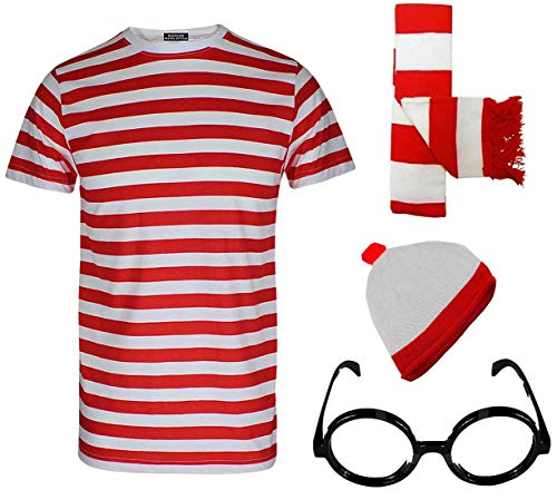 Kinder Schulbuchwoche Rot und Weiß T-Shirt, Schal, Hut und Brille, Party-Zubehör, 2–3 Jahre Kinder Schulbuchwoche Rot und Weiß T-Shirt, Schal, Hut und Brille, Party-Zubehör, 2–3 Jahre von DIGITAL SPOT