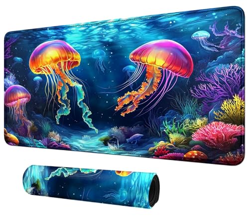 DIGTIALL Bunte Quallen-Themenkarten-Spielmatte, 59,9 x 35,1 cm, für MTG und TCG, Spielmatte, Mauspad, Spielmatte, Sammelkartenspiel, Tischmatte, perfekt für Kartenspiele, Videospiele, Computer, Büro DIGTIALL Bunte Quallen-Themenkarten-Spielmatte, 59,9 x 35,1 cm, für MTG und TCG, Spielmatte, Mauspad, Spielmatte, Sammelkartenspiel, Tischmatte, perfekt für Kartenspiele, Videospiele, Computer, Büro von DIGTIALL