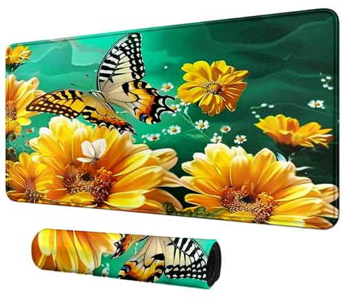 DIGTIALL Gänseblümchen und Blumen Schmetterling Themenkarte Spielmatte 59,9 x 35,1 cm für MTG & TCG Playmat Mauspad Spielmatte Sammelkartenspiel Tischmatte perfekt für Kartenspiele Videospiele von DIGTIALL