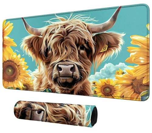 DIGTIALL Highland Cow Theme Card Playmat Mat 59.9 cm x 35.1 cm for MTG & TCG Playmat Mouse Pad Game Mat Trading Card Game Table Mat Perfect for Card Games Video Games Computer Office von DIGTIALL