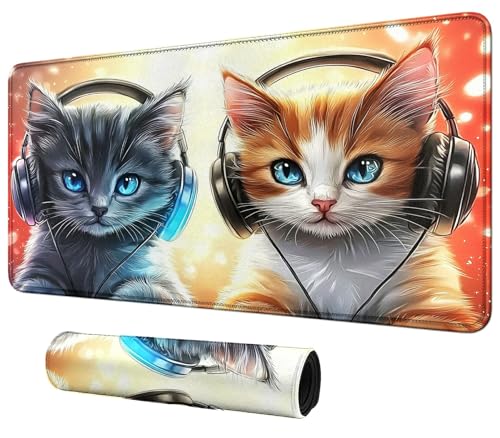 DIGTIALL Katzen mit Kopfhörern Themenkarte Spielmatte 59,9 x 35,1 cm für MTG & TCG Playmat Mouse Pad Game Mat Sammelkartenspiel Tischmatte perfekt für Kartenspiele Videospiele Computer Büro DIGTIALL Katzen mit Kopfhörern Themenkarte Spielmatte 59,9 x 35,1 cm für MTG & TCG Playmat Mouse Pad Game Mat Sammelkartenspiel Tischmatte perfekt für Kartenspiele Videospiele Computer Büro von DIGTIALL