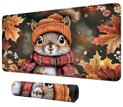 DIGTIALL Niedliche Cartoon-Eichhörnchen-Themenkarten-Spielmatte, 59,9 x 35,1 cm, für MTG & TCG Playmat Mousepad Spielmatte Sammelkartenspiel Tischmatte perfekt für Kartenspiele, Videospiele, Computer von DIGTIALL