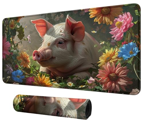 DIGTIALL Spielmatte mit Schwein in Blumen, 59,9 x 35,1 cm, für MTG & TCG, Spielmatte, Mauspad, Spielmatte, Sammelkartenspiel, Tischmatte, perfekt für Kartenspiele, Videospiele, Computer, Büro DIGTIALL Spielmatte mit Schwein in Blumen, 59,9 x 35,1 cm, für MTG & TCG, Spielmatte, Mauspad, Spielmatte, Sammelkartenspiel, Tischmatte, perfekt für Kartenspiele, Videospiele, Computer, Büro von DIGTIALL