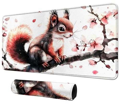 DIGTIALL Spielmatte mit niedlichem kleinen Eichhörnchen-Motiv, 59,9 x 35,1 cm, für MTG und TCG, Spielmatte, Mauspad, Spielmatte, Sammelkartenspiel, Tischmatte, perfekt für Kartenspiele, Videospiele von DIGTIALL