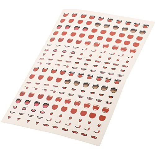 DIKACA 1 Blatt Mund Aufkleber Mundaufkleber Zum Selbermachen Mund-DIY-Aufkleber Selbstklebende Mundaufkleber Mund Abziehbilder Kuscheltiere Mund Mundaufkleber Zum Basteln Aus Ton Papier von DIKACA