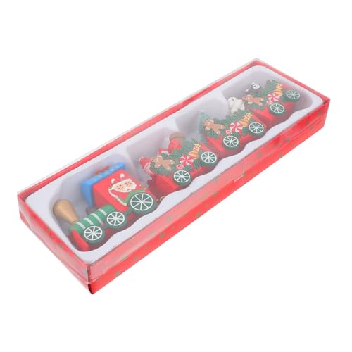 DIKACA 1 Box Holzzug Golden Gold Dekoration Schmuckregal Spezialkugel Anhänger Outdoor Indoor Droop Besteck Retro Weihnachtskugel Kranz Display Trendy Rot von DIKACA