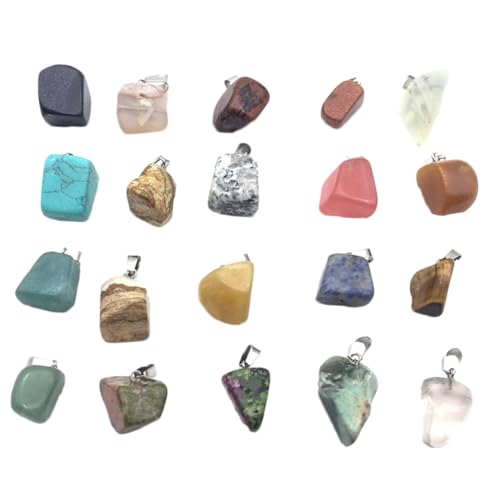 DIKACA 1 Kasten 20 Sammlung von Natursteinen Steinsammlung Edelsteine ​​zum Basteln gemuse gems unterrichtsmaterial mineralische Steinproben steinerne Exemplare von DIKACA