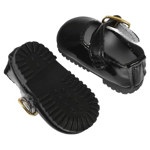 DIKACA 1 Paar Mini Schuhe Puppe Mädchen Kleine Erste Kleid Pu Schwarz von DIKACA