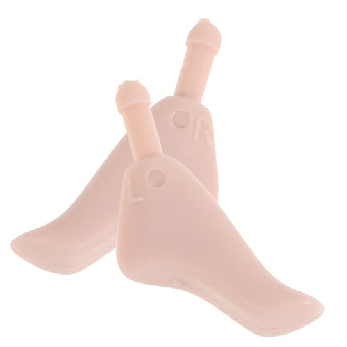 DIKACA 1 Paar Puppenfußzubehör Puppenarmatur Fußpuppe für Socken Mini-Fuß Mannequin-Fuß Puppenteile Füße Requisiten Fingerpuppen aus Kunststoff Finger Requisiten falsche Füße Plastik Rosa von DIKACA