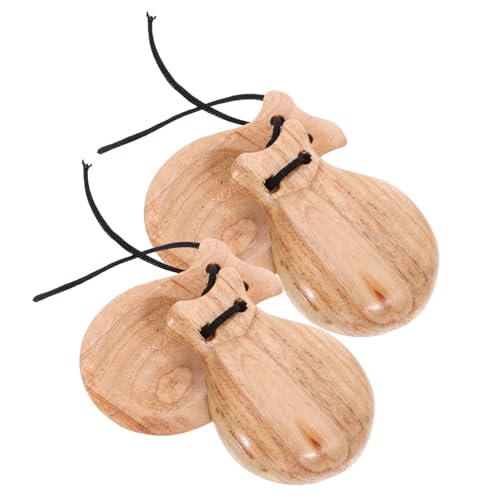 DIKACA 1 Paar Stempelspielzeug Mini Instrument Musical Finger Kastagnetten Für Klein Musikalisches Kastagnettenspielzeug Pädagogisches Kastagnetten Holz Hölzern von DIKACA