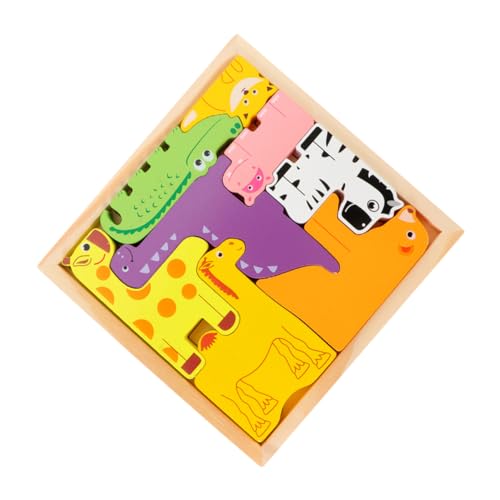 DIKACA 1 Satz 3D-Tierpuzzle Spielzeug für Kinder Kinderpuzzle Lernspielzeug Steckpuzzles aus Holz Kleinkindspielzeug Meeresspielzeug Tier-Puzzle-Spielzeug Farberkennungsspielzeug von DIKACA