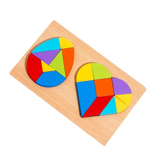 DIKACA 1 Satz Bildungsspielzeug Pädagogisches holzpuzzle Tangram kleinkinderspielzeug kinderpuzzle entwicklung Tangram-Puzzle- formt Puzzle- Colorful von DIKACA
