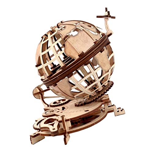DIKACA 1 Satz Blöcke dekoartikel Dekoration kindes obstwaschmaschine Globe Decor Holzhandwerk geografischer Globe Ornament Geographie- -Schmuck hölzern Beige von DIKACA