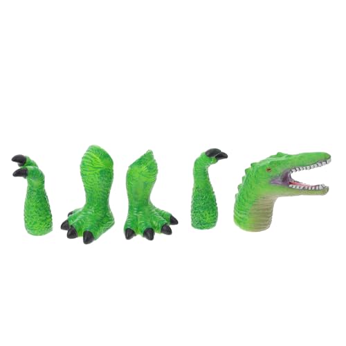 DIKACA 1 Satz Dinosaurier-fingerpuppe Dinosaurier-Party Dinosaurierspielzeug Fingerpuppen Handpuppe Dinosaurier Cosplay -kostüm Interaktives Dinosaurier- Vinyl Green von DIKACA