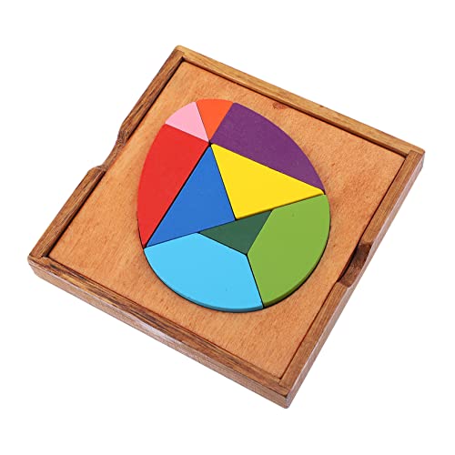 DIKACA 1 Satz Ei-Tangram Formen Passendes DIY-Tangram- Formt Puzzle- Interaktives Bildungsspielzeug Lernspielzeug Für Geometrie Colorful Holz von DIKACA
