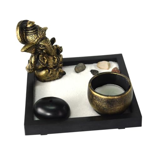 DIKACA 1 Satz Elefantengott Sandtischdekoration Büro Mini klein Sandkasten schreibtischdeko Schreibtisch Dekoration sabberlack -Modell-Artware -Statuenschmuck Sandkorn Black von DIKACA