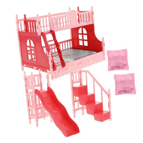 DIKACA 1 Satz Etagenbett für Puppen Puppenhausbett Dollhouse Schlafzimmer Mini House Accessory Puppenzubehör Mädchen puppenhaus doppelbett Puppenhausmöbel Tiere Plastik Rosa DIKACA 1 Satz Etagenbett für Puppen Puppenhausbett Dollhouse Schlafzimmer Mini House Accessory Puppenzubehör Mädchen puppenhaus doppelbett Puppenhausmöbel Tiere Plastik Rosa von DIKACA