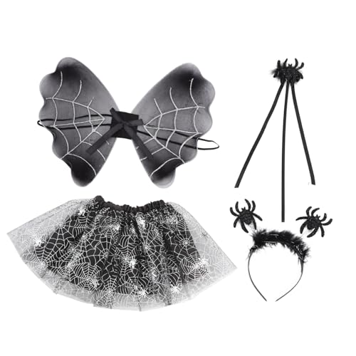 DIKACA 1 Satz Flügelstütze für Halloween Kostüme Spinne Mädchen schöner Rock Mädchenkleid Performance-Rock Performance-Kleid Cosplay-Kleid Partyrock Abs Black von DIKACA