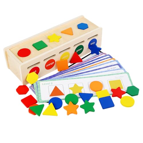 DIKACA 1 Satz Formsortierung Von Hackschnitzeln Kinderspiele Puzzle Kompakter Formsortierer Hölzern von DIKACA