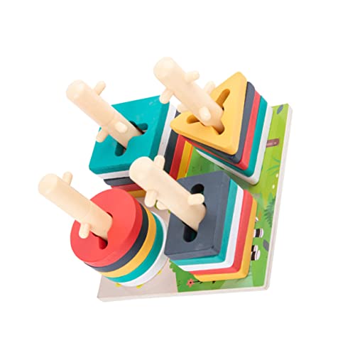 DIKACA 1 Satz Geometrie-Block-Matching Puzzle rätselbuch holzspielsachen rätsel für Motorikspielzeug Kinderspielzeug aus Holz Gehirnentwicklungsspielzeug hölzern von DIKACA