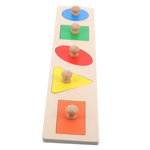 DIKACA 1 Satz Geometrische Tafeln Puzzle rätselbuch Knöpfe Kinderspielzeug Sortierer für Babyformen Nagelknipser Puzzlematte Jumbo-Knopf-Puzzle Formen Rätsel Holz von DIKACA