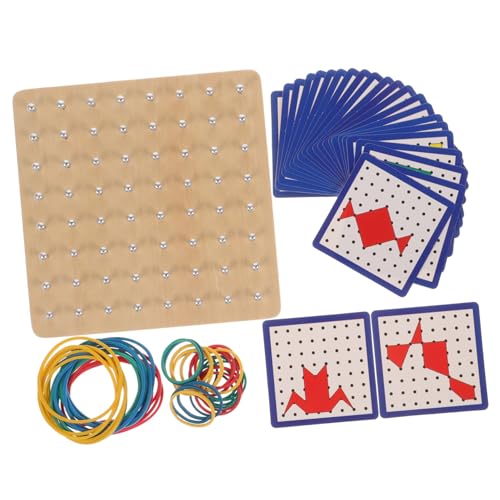 DIKACA 1 Satz Grafik-Array-Board Grundschule Mathematik Nagelplatte Grafisches Lernspielzeug Kinderspiele Grafikspielzeug Für Frühpädagogisches Geoboard Für Holz von DIKACA